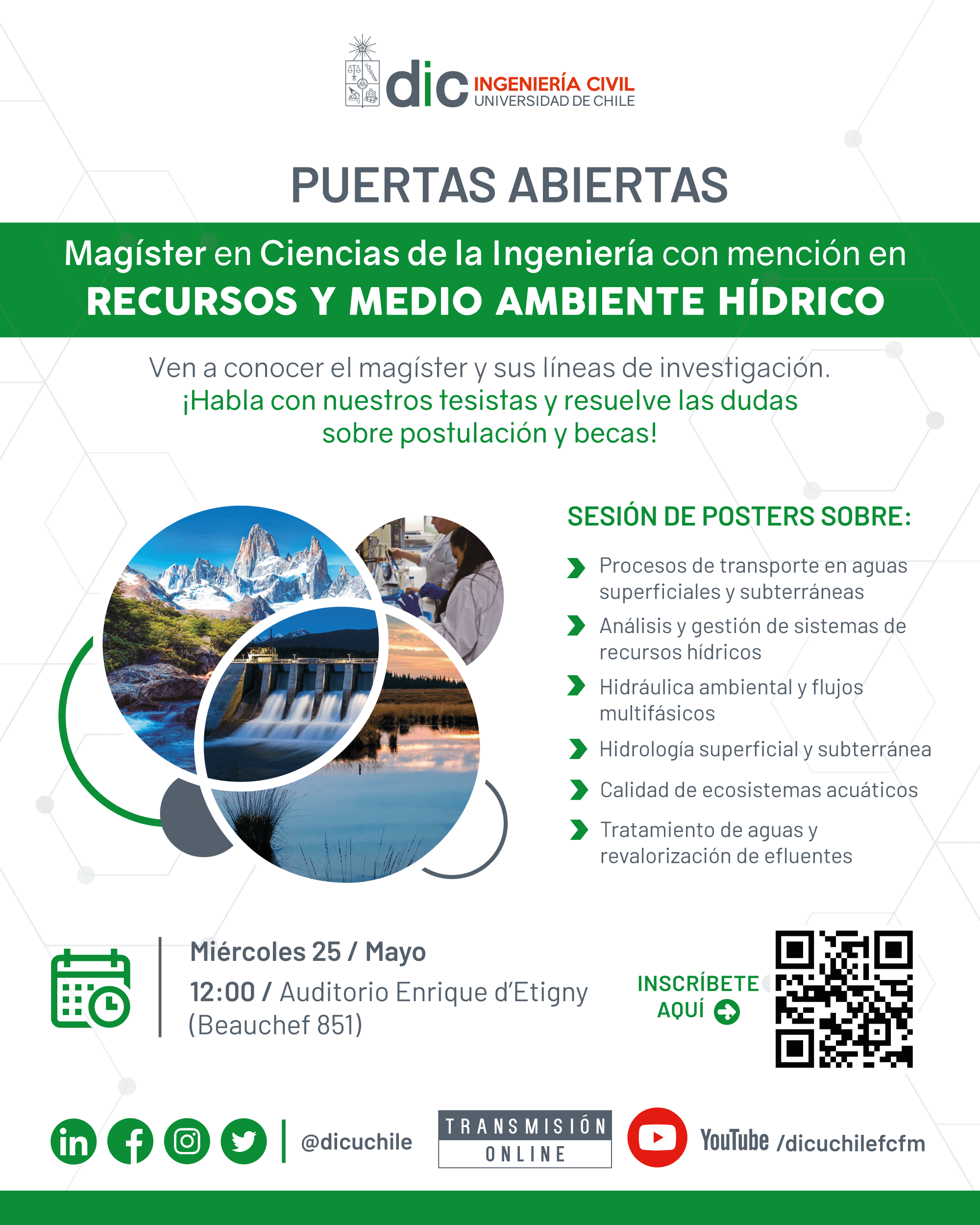 Jornada Puertas Abiertas Magíster Recursos y Medio Ambiente Hídrico. Mayo 2022