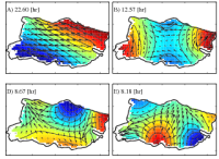 Estructura espacial ondas internas Lago Villarrica. Modelo LinMod, Rozas et al. 2014.
